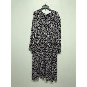 Tommy hilfiger Women’s floral Pink Black Maxi dress Boho Romantic Country Sz 18W